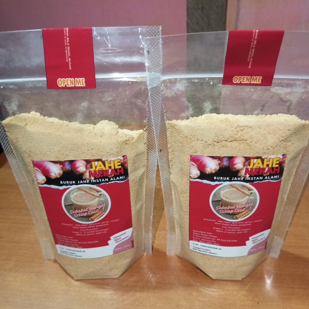 Jahe merah bubuk, minum jahe instan alami