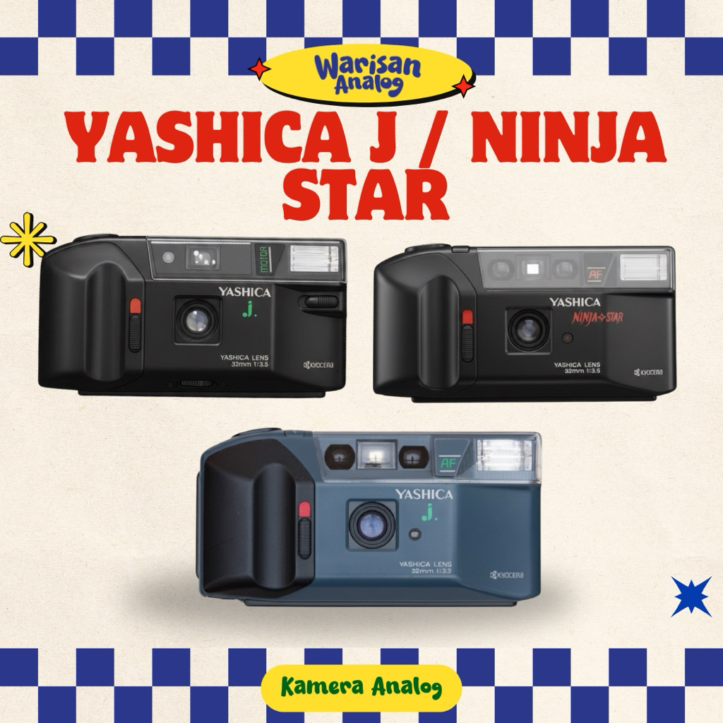 KAMERA ANALOG YASHICA J/NINJA STAR | REUSABLE CAMERA FILM 35MM | KAMERA FILM