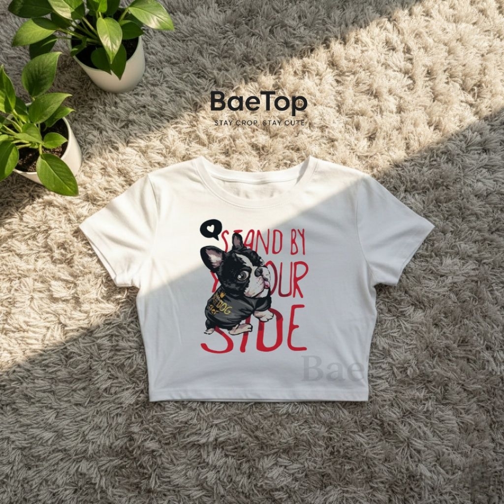 CROP TOP STANDY BY YOUR SIDE PUPPIES Y2K  | CROPTOP | CROP TOP HITAM | CROP TOP PUTIH | CROP Y2K | S