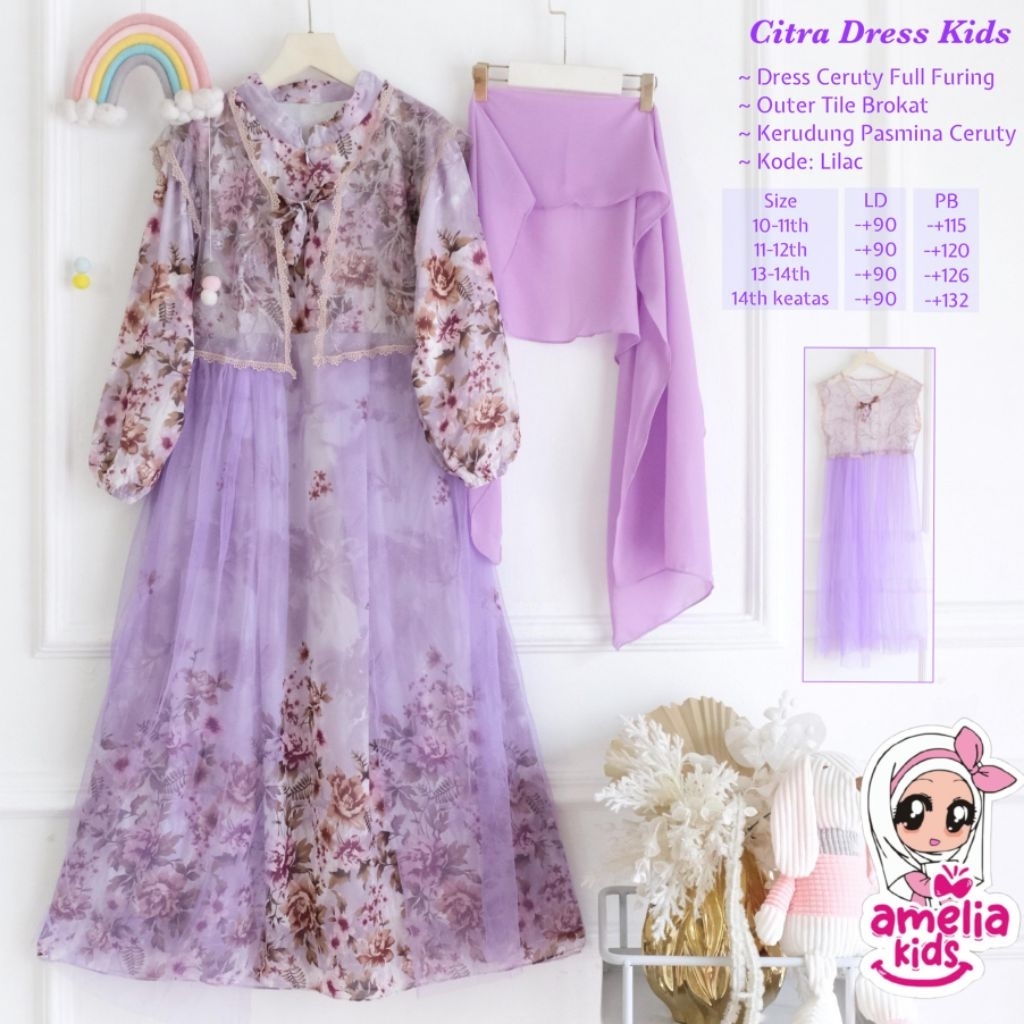 CITRA DRESS KIDS BY AMELIA SETELAN ANAK PEREMPUAN TERBARU