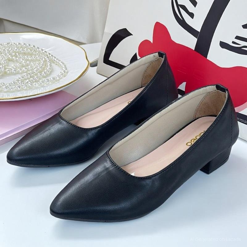 Sepatu Wanita Kerja Terbaru FLD L01 Grade Ori Heels 3cm Berkualitas