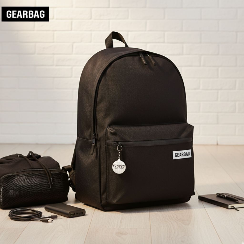 Tas Ransel Pria Hitam Polos Tas Punggung Sekolah Unisex
