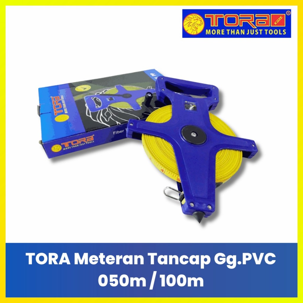 TORA Alat Ukur Panjang  Meteran Tancap 50 & 100 Meter Fiber Gulung Original Taiwan