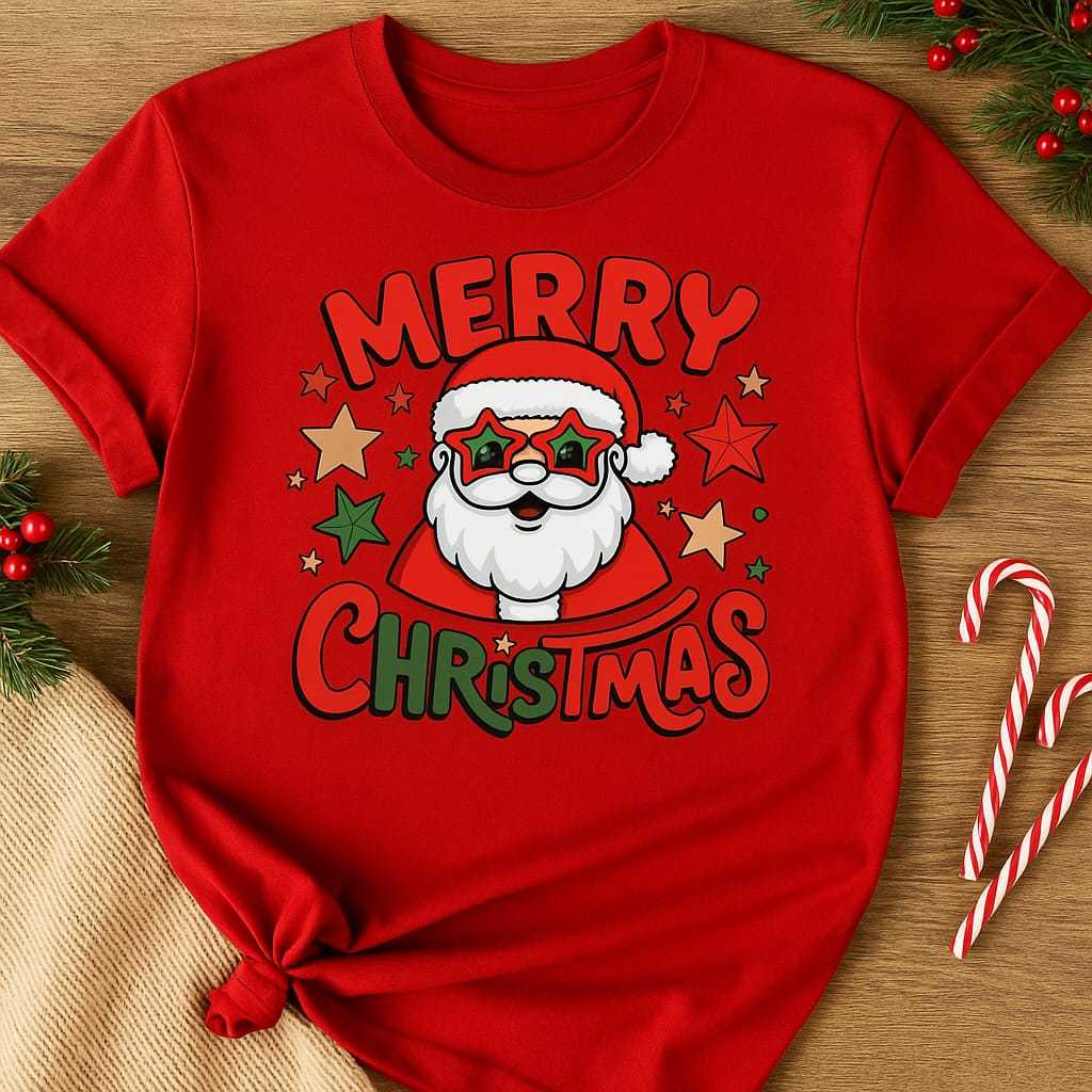 Kaos Oblong Natal NT32 Baju Natal Anak Dan Dewasa Couple Sekeluarga Baju Christmas Warna Putih Merah