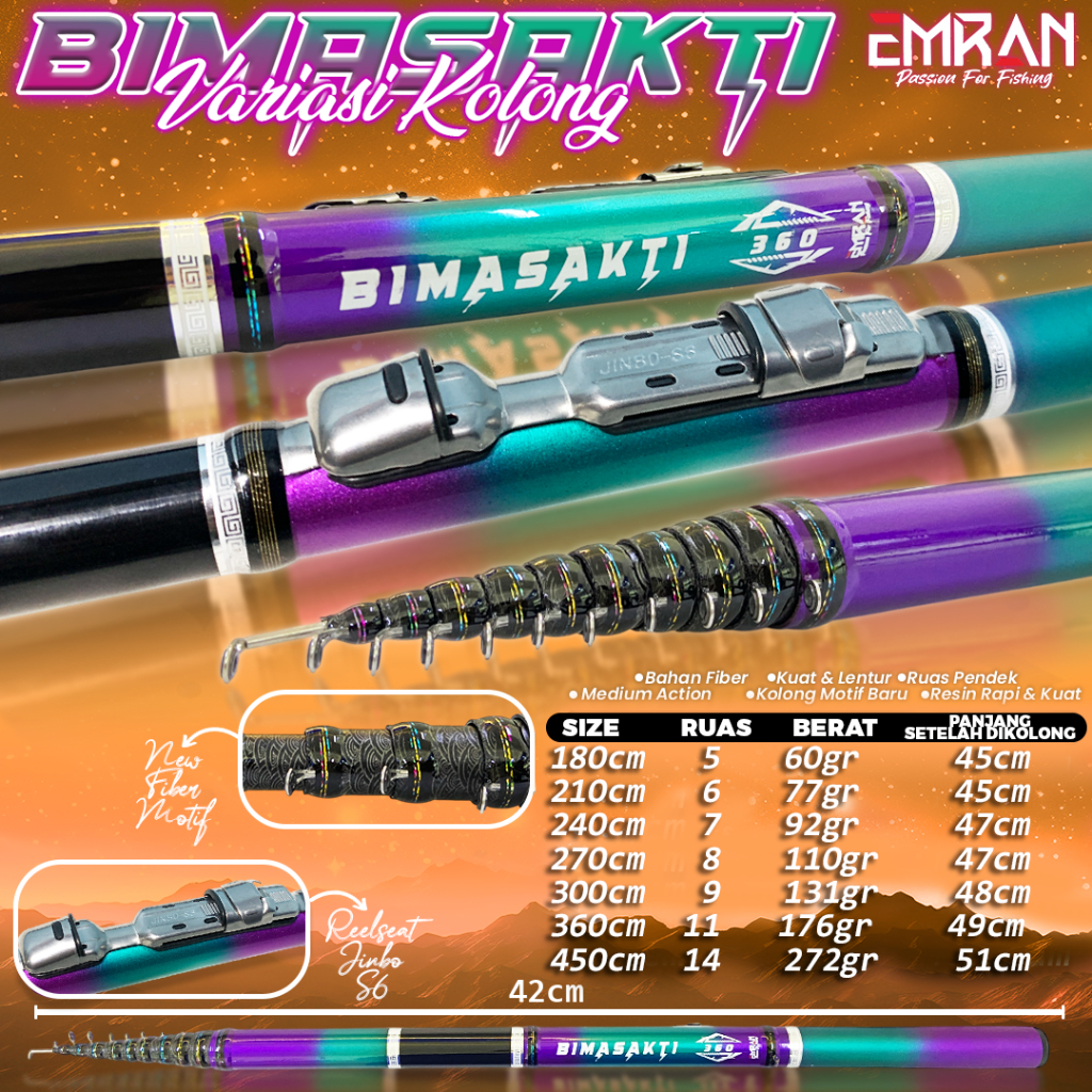 Joran Tegek Murah Kolong Ring Keramik EMRAN Bimasakti Fiber COD