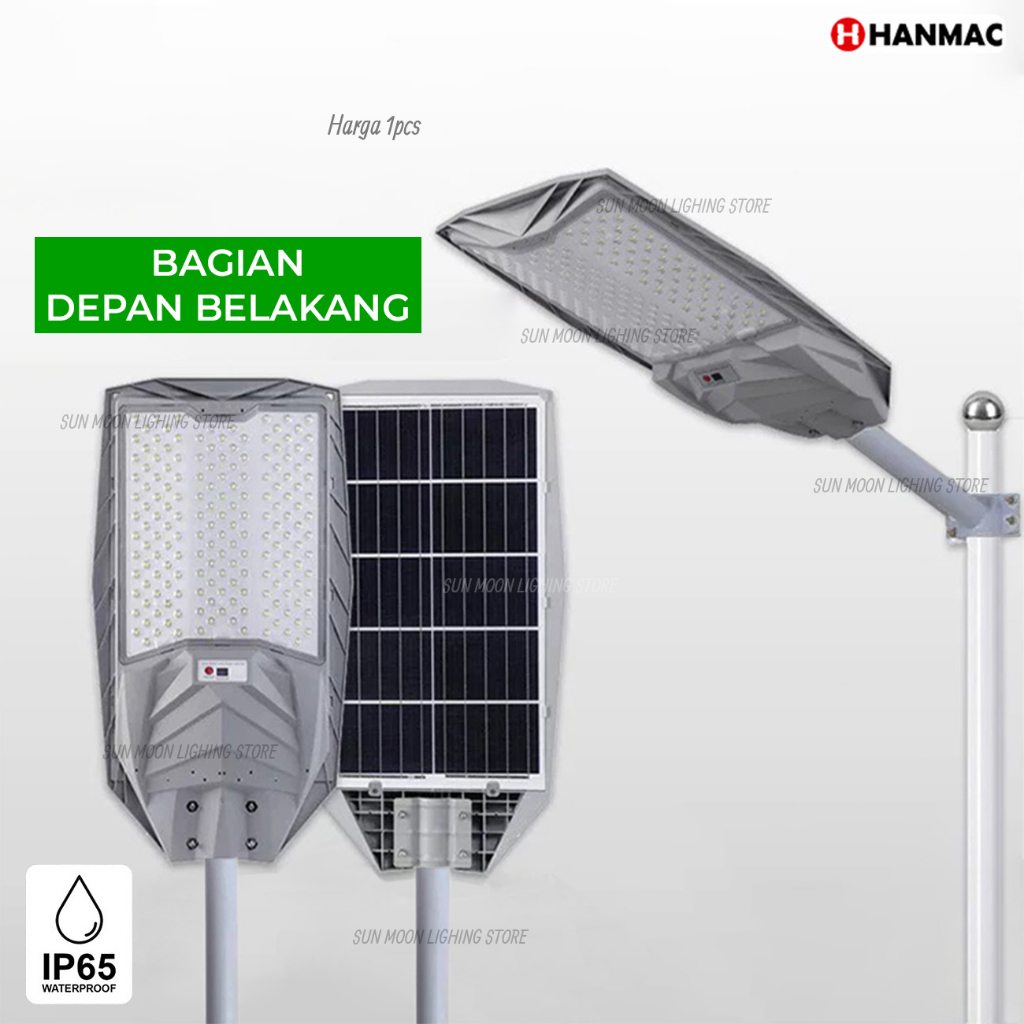 H4104 Lampu jalan solar cell led 300w 500w dimmable sensor gerak PJU taman tiang pagar dinding tenag