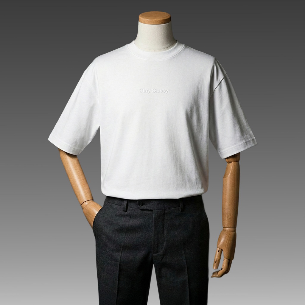 JB - Stay Classy Printed T-Shirt White - Kaos Oversize White