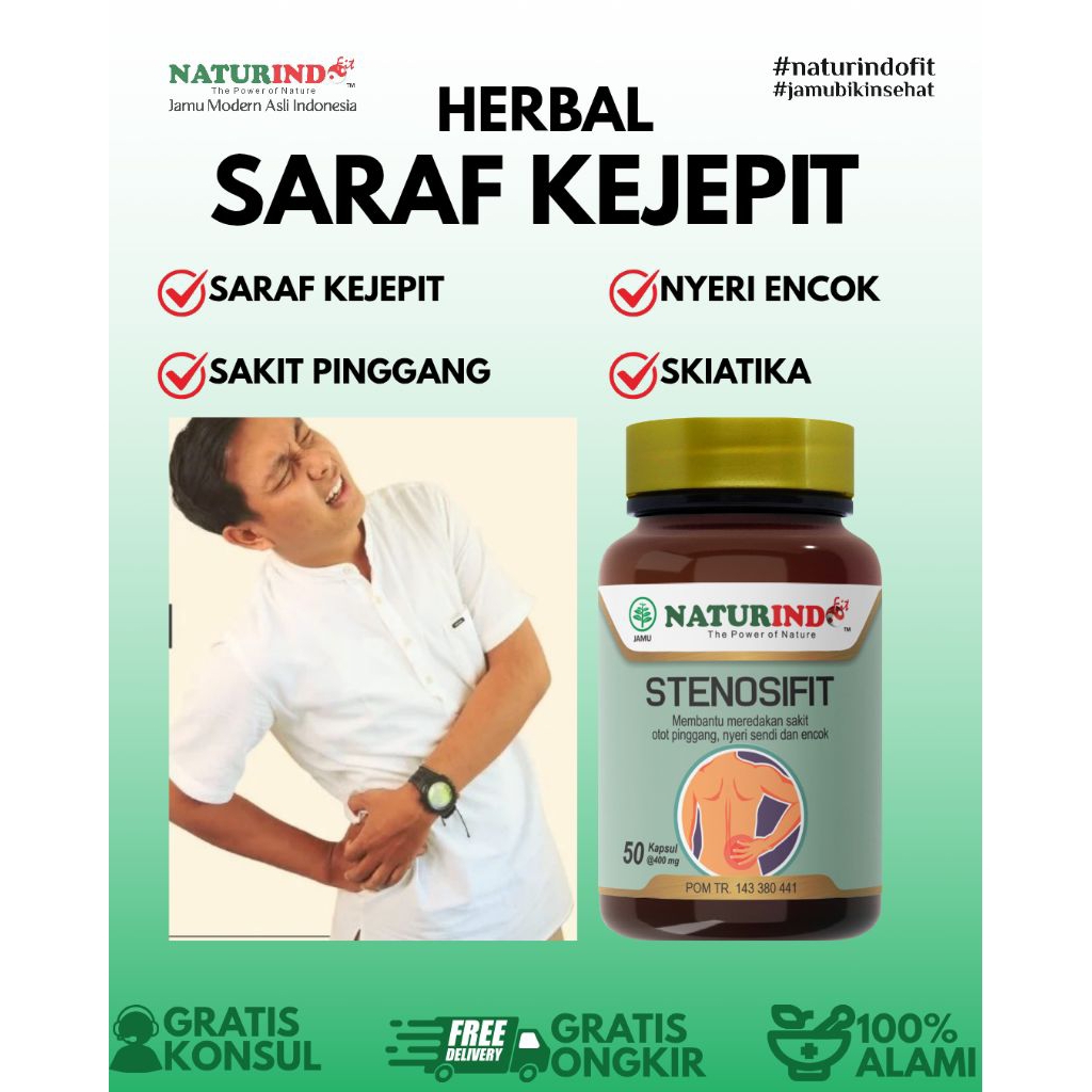 Stenosifit Obat Herbal Sakit Pinggang Menjalar Sampai Kaki Sakit Bokong Saraf Kejepit Skiatika Natur
