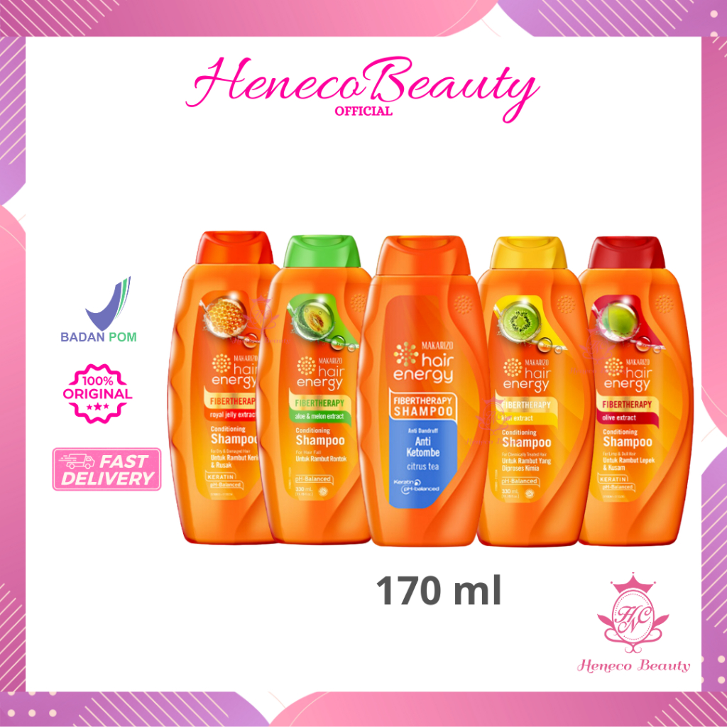 MAKARIZO Hair Energy Fibertherapy Conditioning Shampoo 170ml / Conditioner Membersihkan