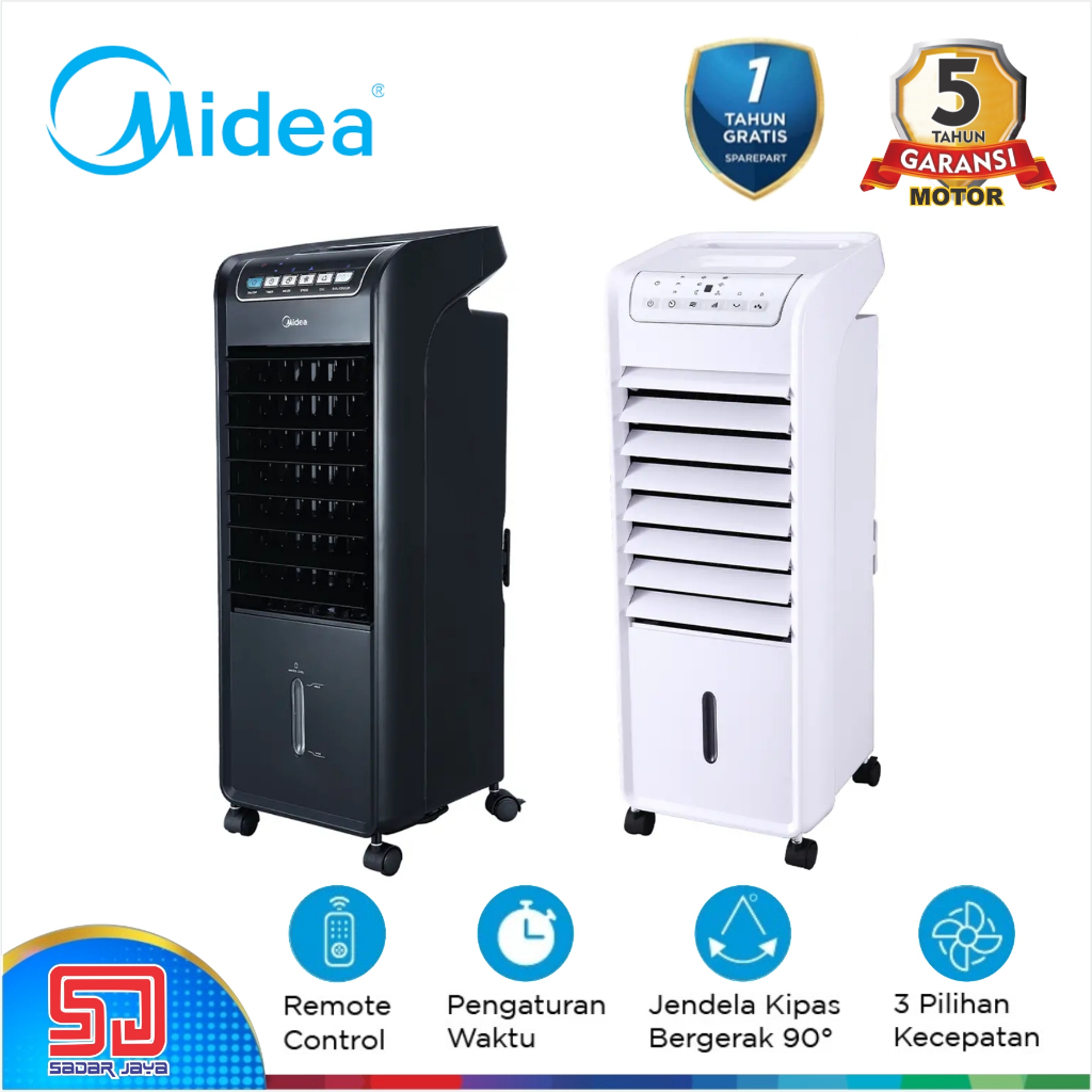 Midea Air Cooler 6.0 Liter AC100-A (White) AC100-A(B) Black Kipas Angin Cooling Tower Fan 3 in 1 Pur