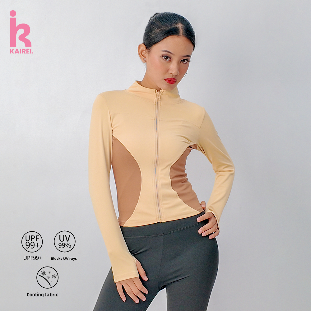 KAIREI Jaket Olahraga Anti UV Baju Olahraga Outdoor Wanita Wanita / Jaket Training Breathable Stylis