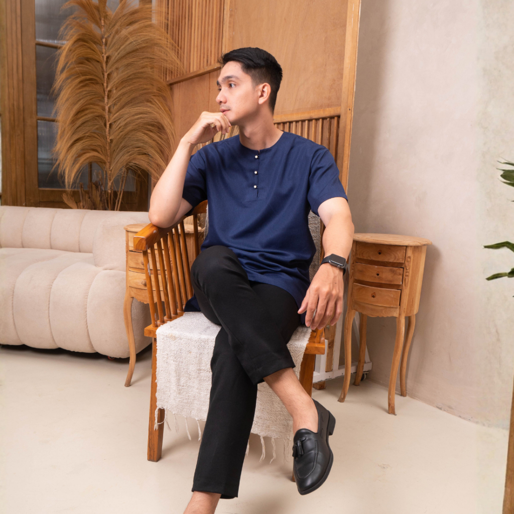 FOBDG Koko Ulin Pria Lengan Pendek Tanpa Kerah