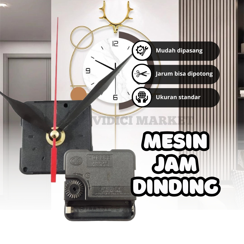 3 PCS MESIN JAM DINDING MERAYAP DAN TICK/ MESIN JAM DINDING BONUS JARUM JAM DETIK MENIT