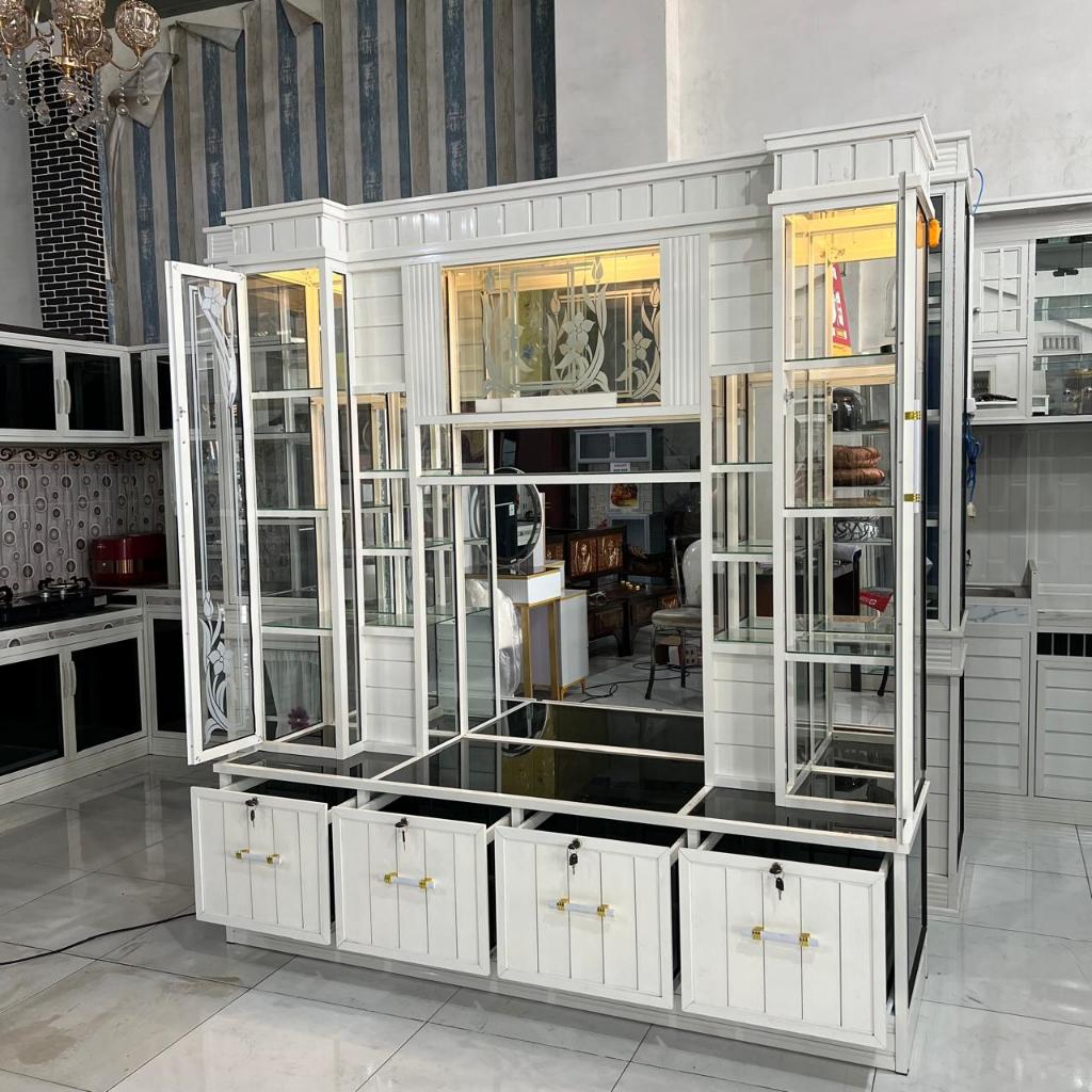 Buffet TV Aluminium / Lemari Penyimpanan / Lemari Hias / Buffet Hias