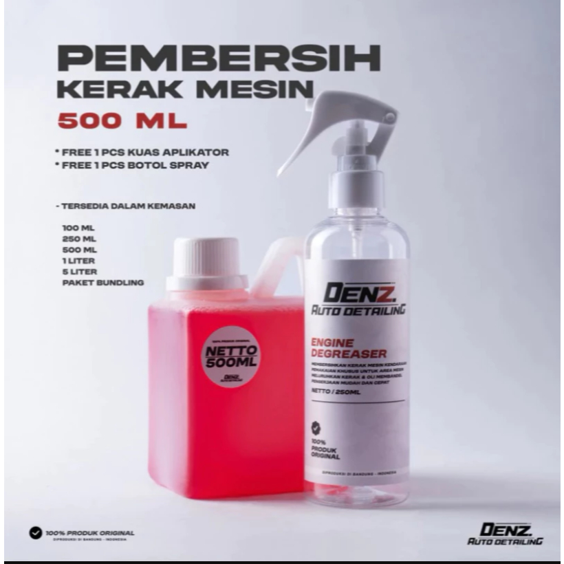 Denz Auto Detailing Engine Degreaser 500ml Gratis Botol Kuas