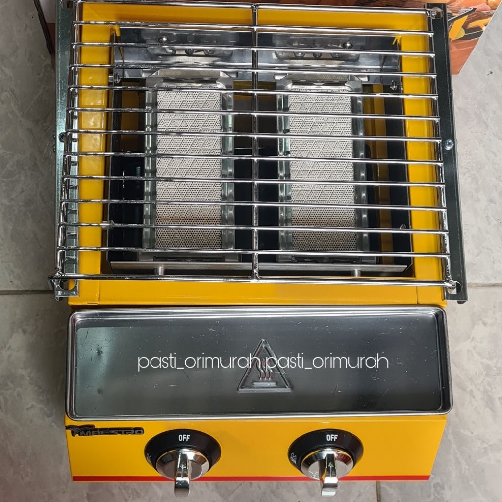 Kompor pemanggang sosis bbq BBQ MAESTRO grill gril alat panggang kompor bbq Gas roaster 2 tungku MT 
