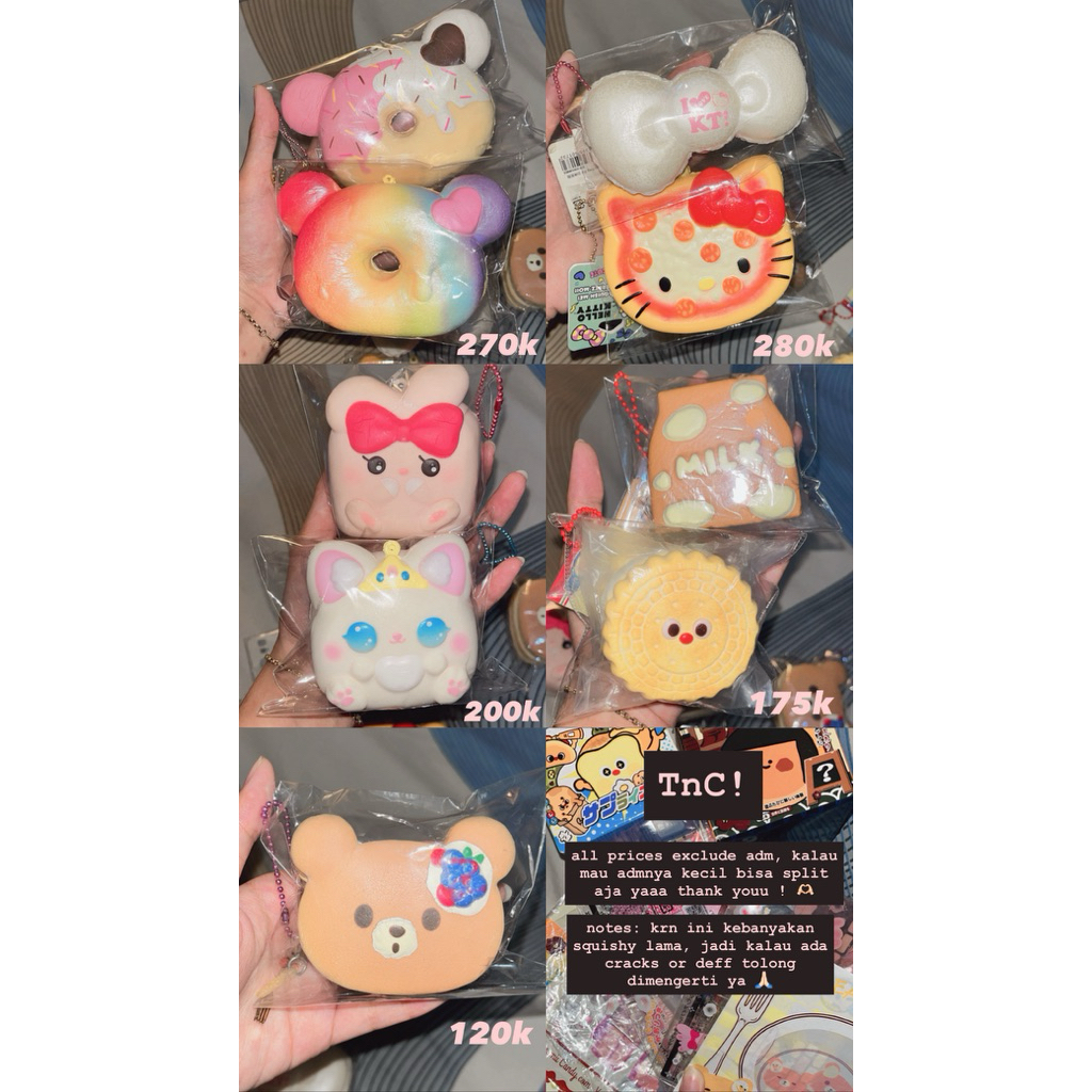SALES squishy mido chigiri punimaru hellokitty yumiibear pancake