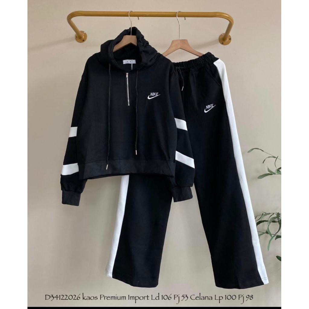 Real pic ORIGINAL dan TERMURAH Stelan kaos tebal PREMIUM Butik / Stelan Oversize Premium Bangkok / S