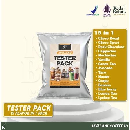 Javaland Bubuk Minuman Tester Pack 15 in 1 | Powder Drink Tester, Paket Tester Usaha minuman
