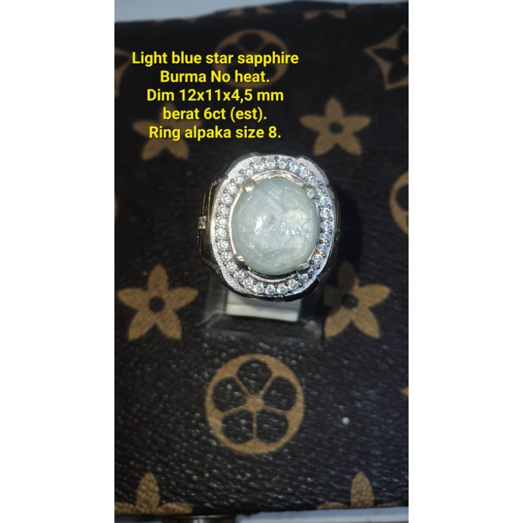 NATURAL STAR LIGHT BLUE SAPPHIRE BURMA NO HEAT