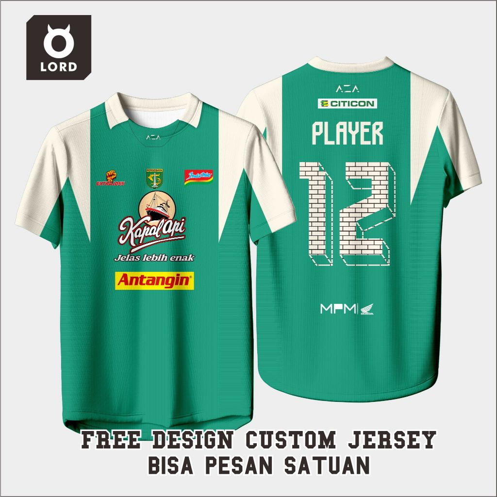 FREE DESAIN CUSTOM JERSEY PERSEBAYA SURABAYA CUSTOM free NAMA & NOMOR PUNGGUNG
