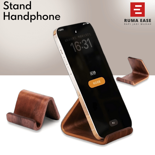 Stand Holder Hp Meja Wooden Phone Holder Stand Handphone Sandaran Dudukan Hp Ponsel Kayu