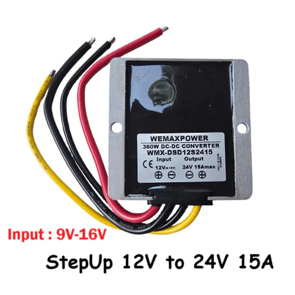 StepUp Step up Converter 12Volt to 24Volt 15Amper 12V to 24V 15A DC
