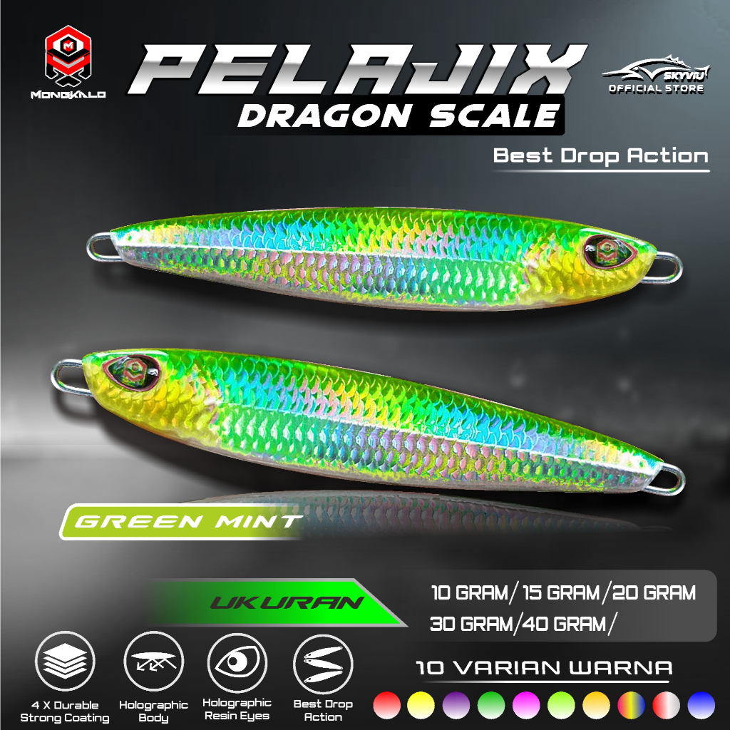 Mongkalo Pelajix Sisik-Kecil noGID noMotif Candy 10 Hijau