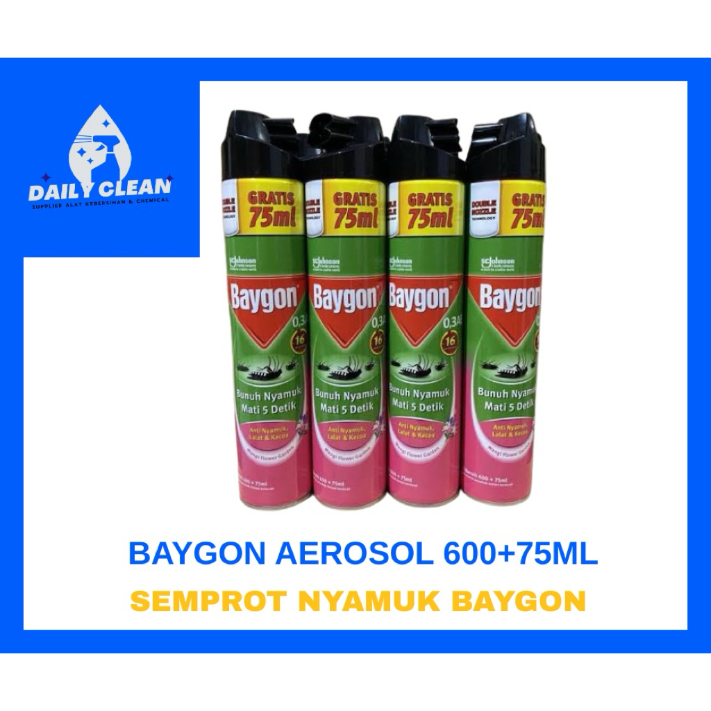 Baygon Aerosol 600ML 600+75ML / Pembasmi Nyamuk Baygon