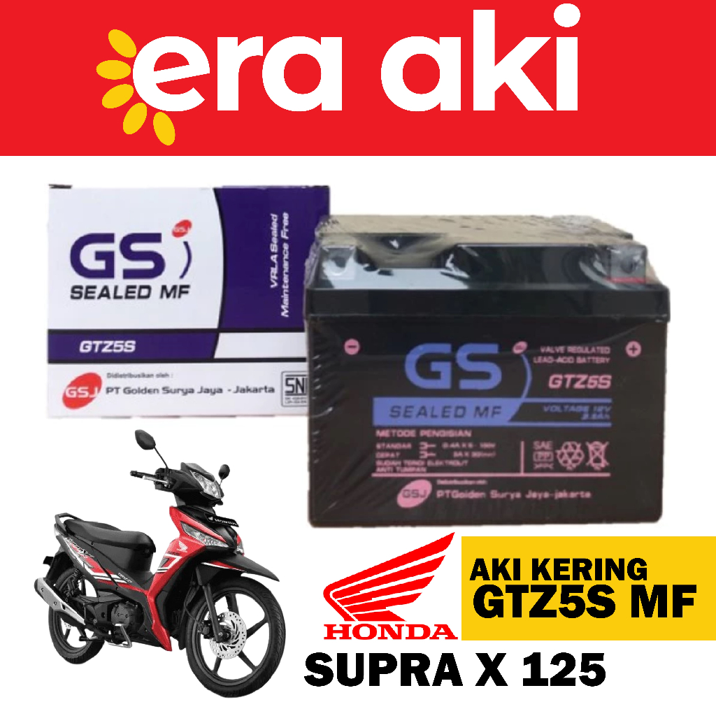 Aki Motor Honda Supra X 125 GTZ5S Aki Kering Accu Kering MF