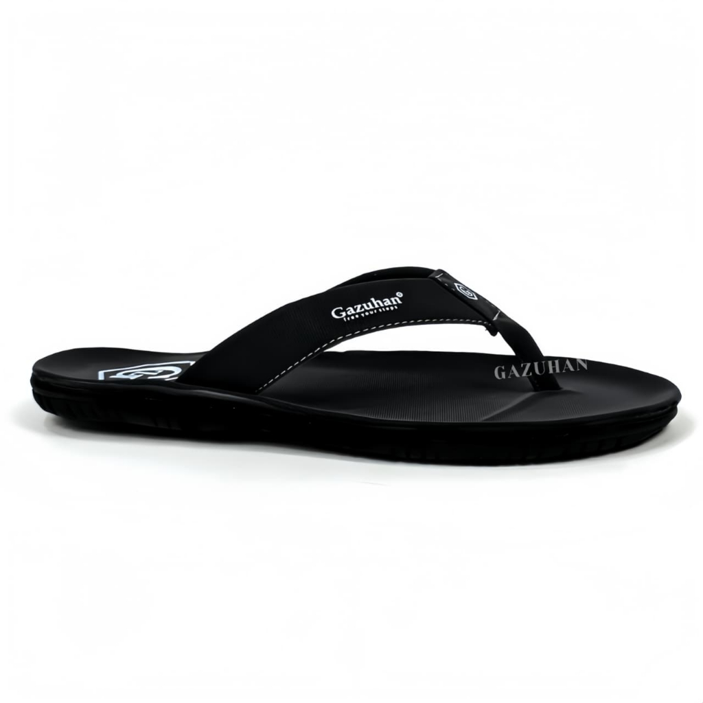 Sandal Pria Keren Distro Gazuhan Jepit Cowok Original Hitam