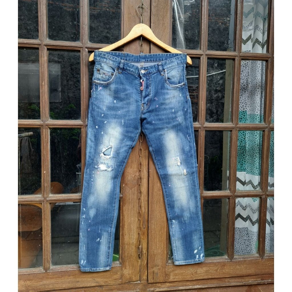 Dsquared2 Paint Splater Jeans Mens 31-32 Made in Italy
