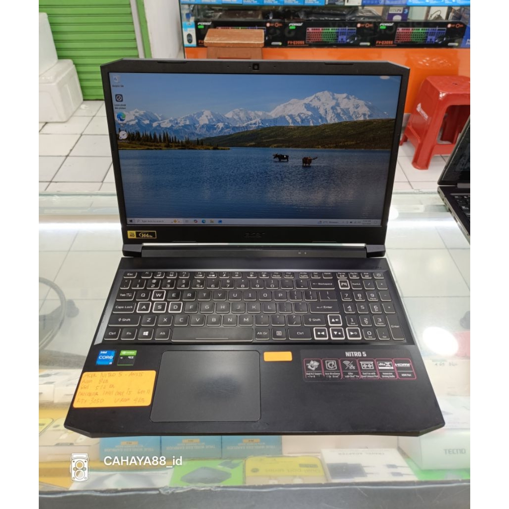 ACER NITRO 5 i5 gen 11 ram 8/SSD 512Gb RTX 3050 Second/Bekas pakai