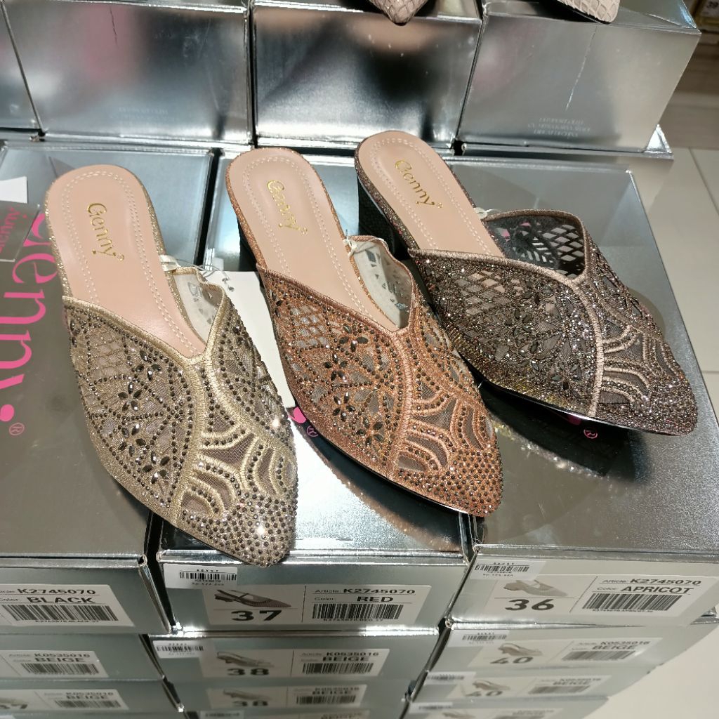 sandal selop pesta wanita heels 5cm GENNY original