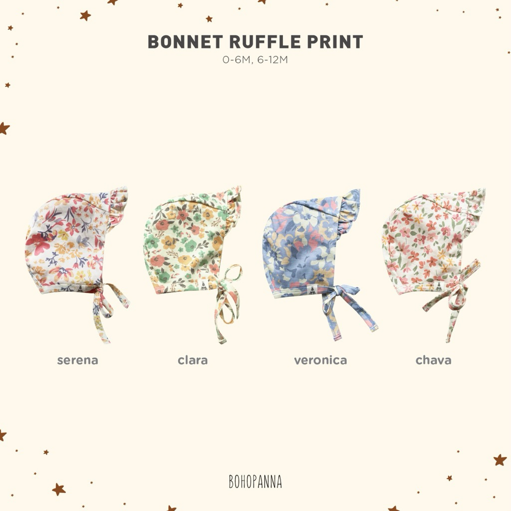 BONNET RUFFLE PRINT - BOHOPANNA