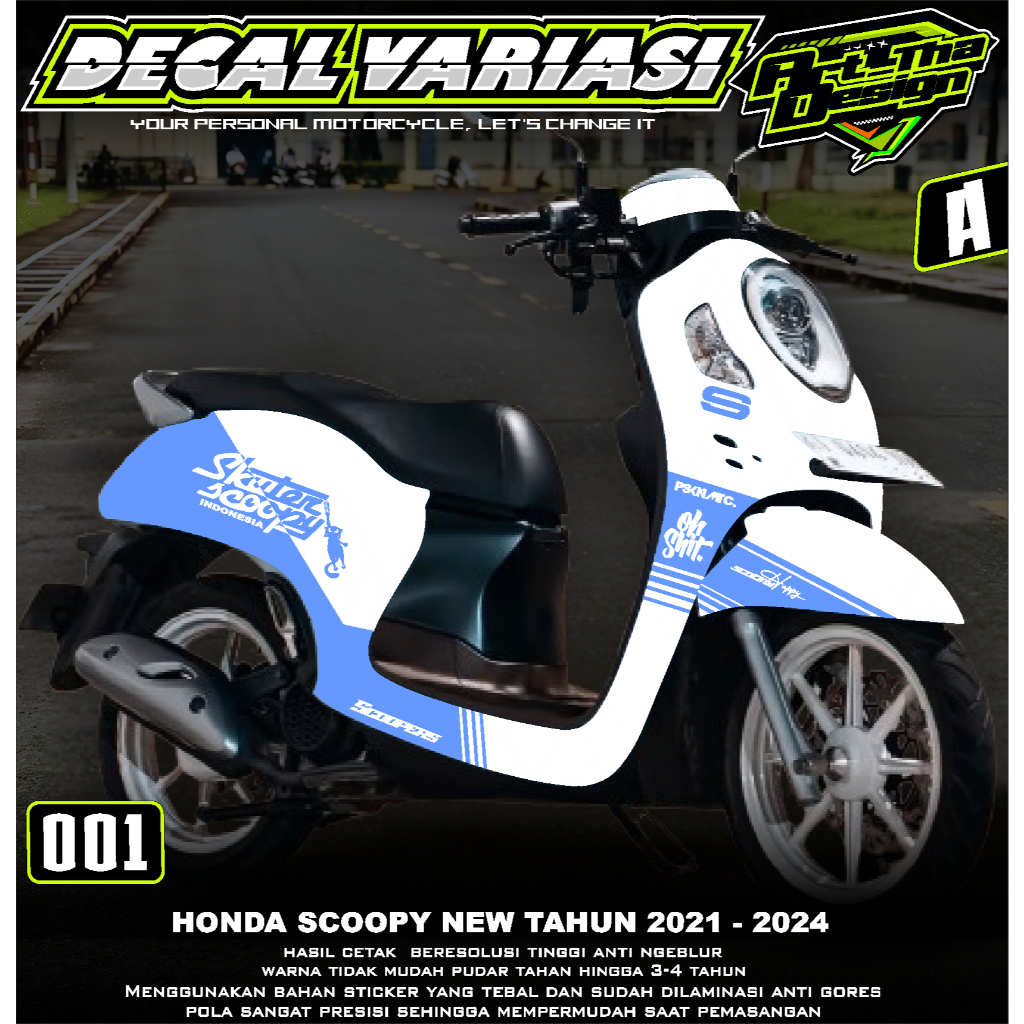 (COD) TERBARU Decal Sticker Honda SCOOPY NEW 2021-2024 Full Body - Skotlet Variasi Modifikasi 001