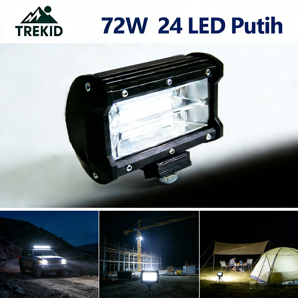 Lampu Sorot LED Putih untuk Truk Bus Mobil Off-Road – Model Dua Baris Terang Tahan Cuaca