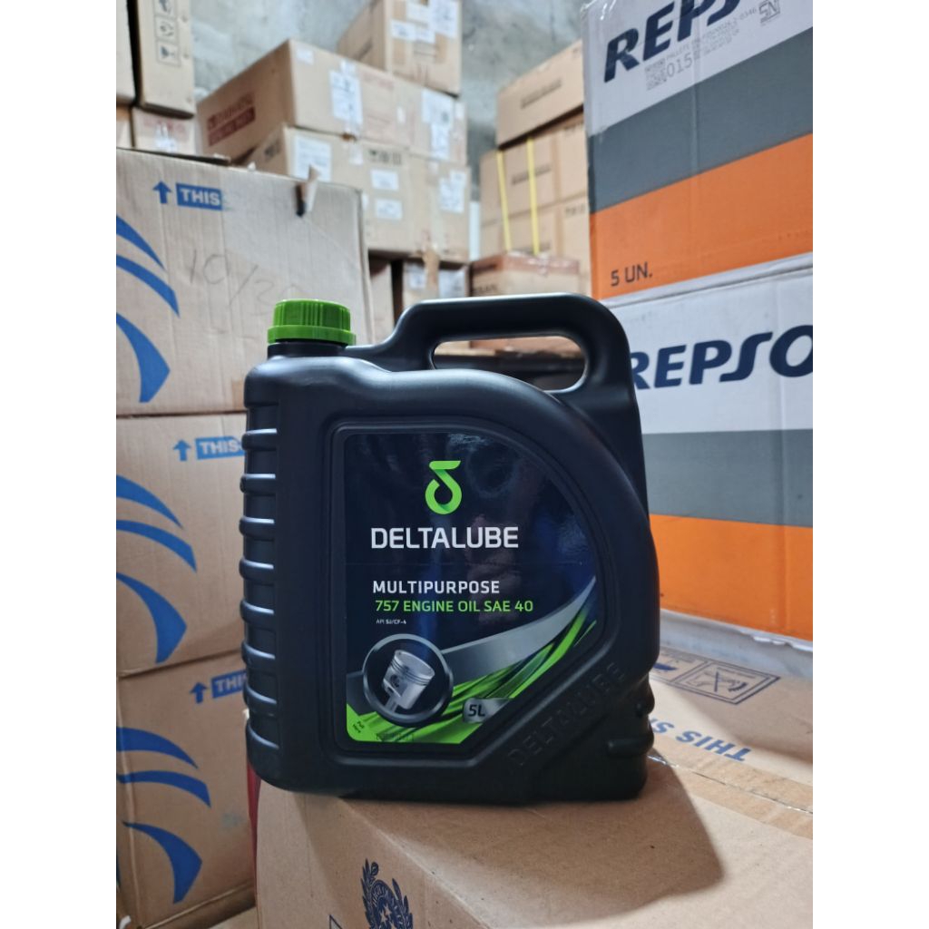 Oli Mesin Diesel Deltalube Multipurpose 757 SAE 40 -kemasan galon 5 Liter