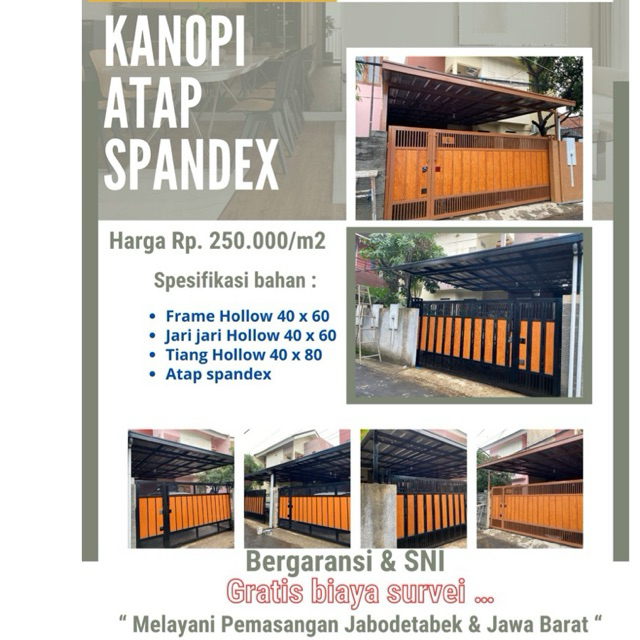 Kanopi atap spandex minimalis