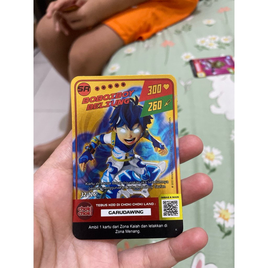 kartu chokichoki boboiboy hologram SR beliung