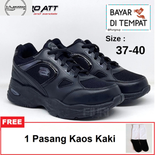 Sepatu Pro Att Original Lav 576 Sneakers Wanita Hitam polos