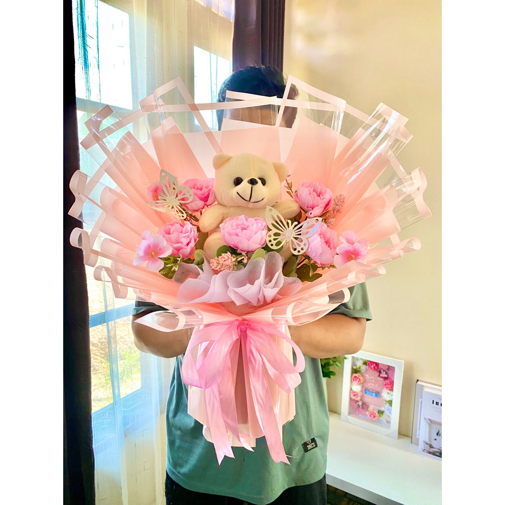 Buket boneka murah / kado ulang tahun cewek / buket bunga / hadiah wisuda  / buket bunga boneka wisu