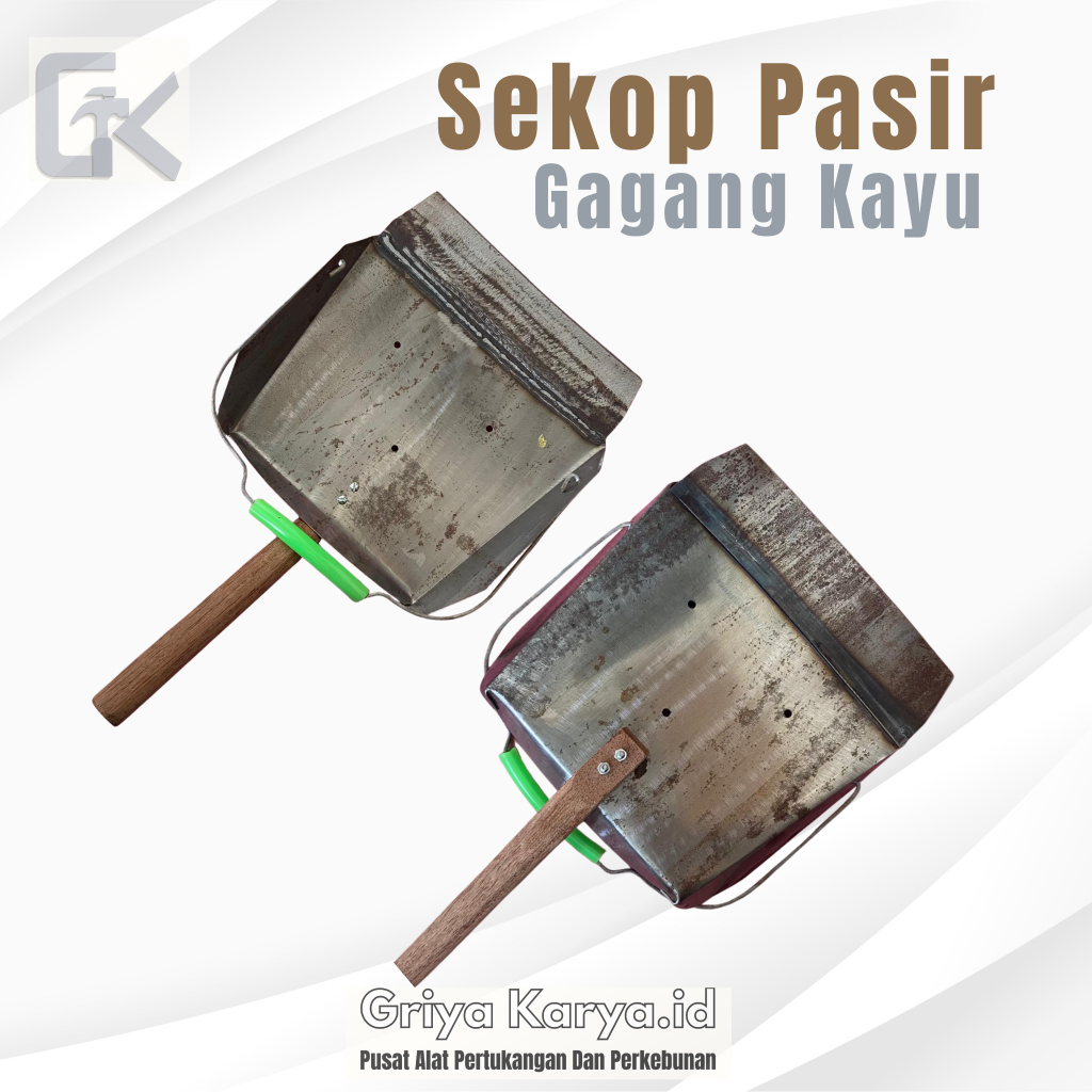 SEKOP PASIR / SEKOP PASIR GAGANG KAYU / SEKOP PASIR GAGANG KAYU SAMBUNGAN BAJA