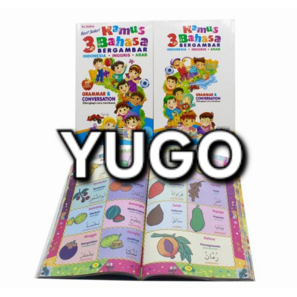 Kamus Bergambar Bahasa Inggris Jepang Mandarin Arab - Buku Anak - Kamus Jepang
