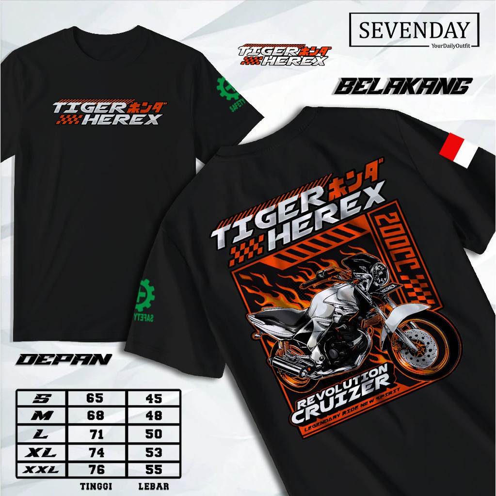 T-shirt Kaos Motor Tiger Herex - kaos distro Classic Kaos Honda Tiger - Terbaru Baju Racing Classic