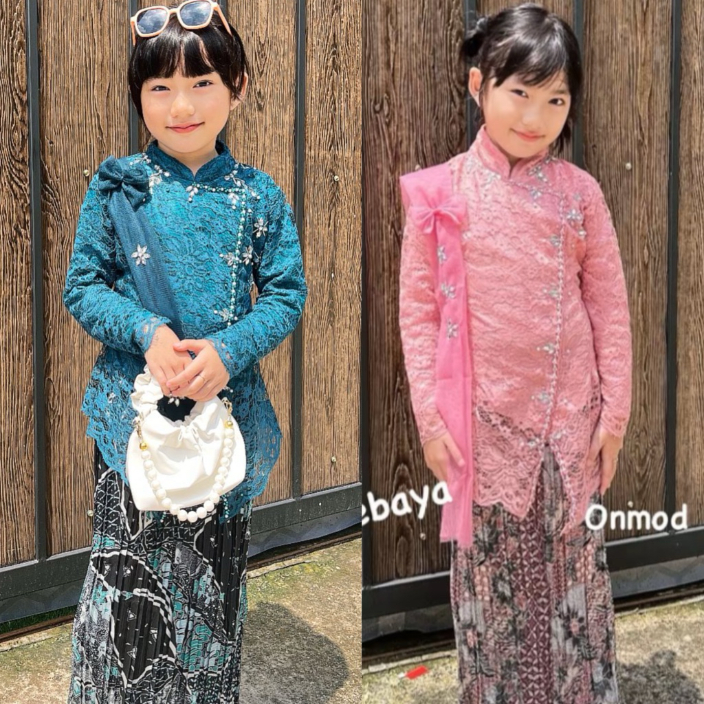(Free Selendang) Setelan Kebaya Wisuda Anak Perempuan / Kebaya Anak Kecil / Baju Kebaya Anak Modern 