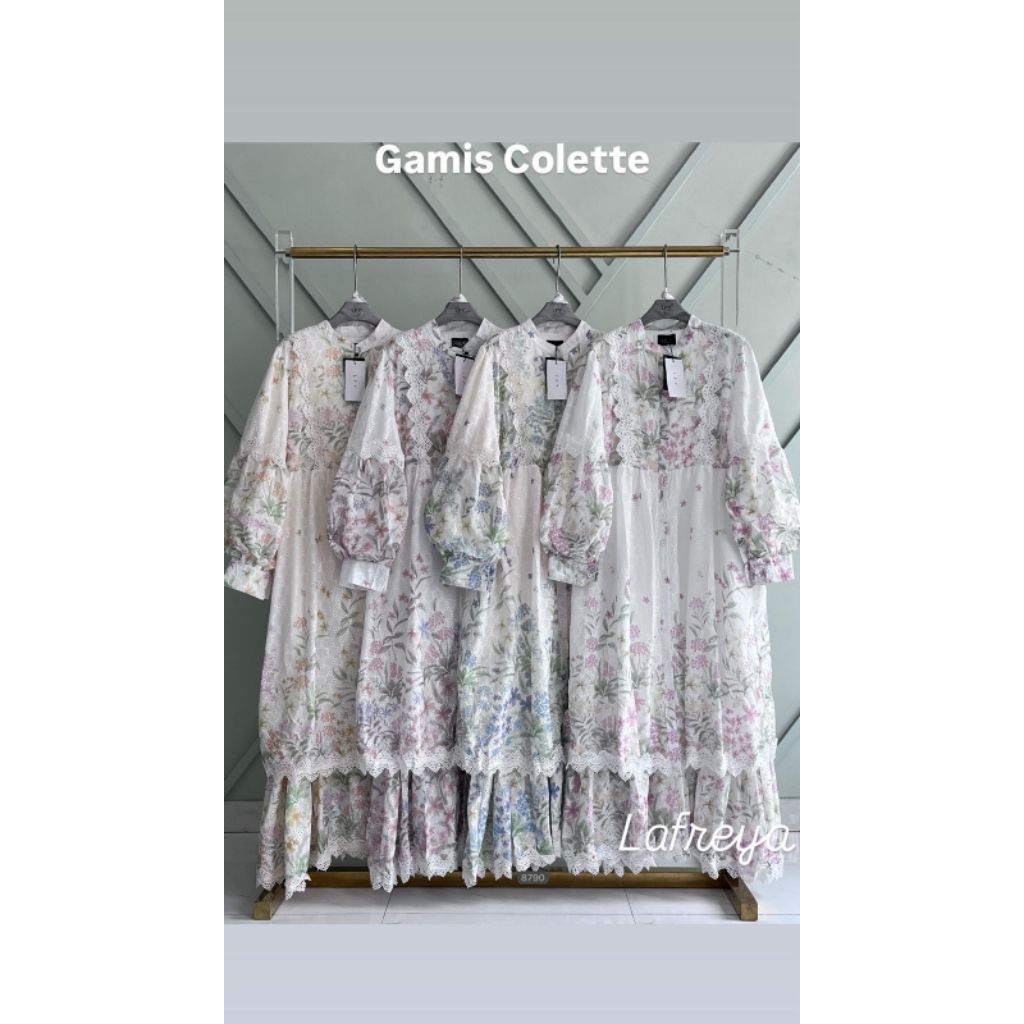 Gamis Colete Lafreya premium Katbol katun bordir bolong By Lafreya
