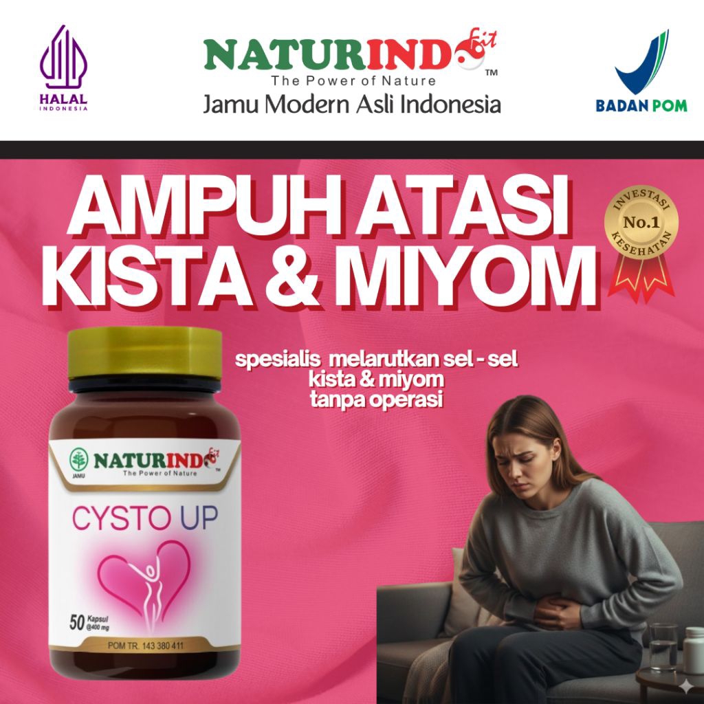 NATURINDO HERBAL KISTA OVARIUM PENEBALAN DINDING RAHIM MYOM PCOS CYSTO UP