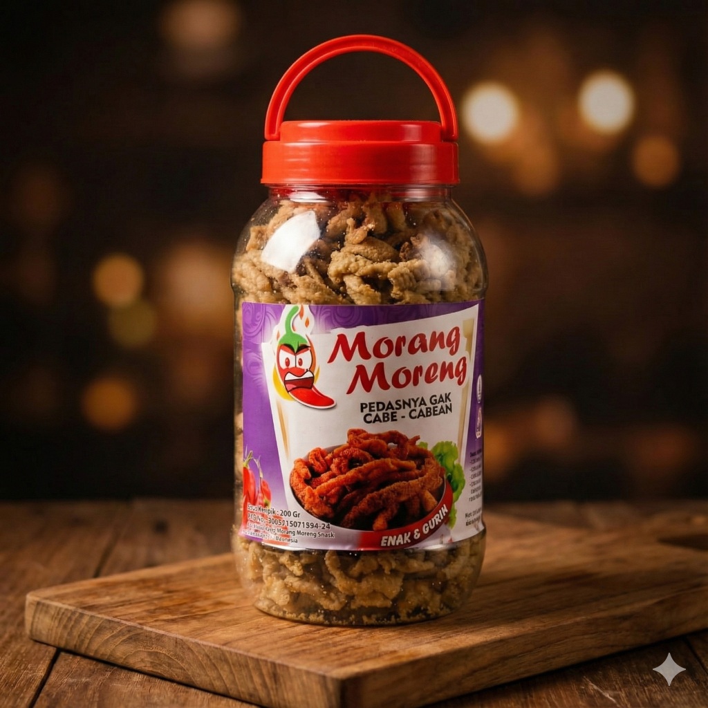 Keripik Usus Pedas 400Gr Morang Moreng / Usus Krispi Toples