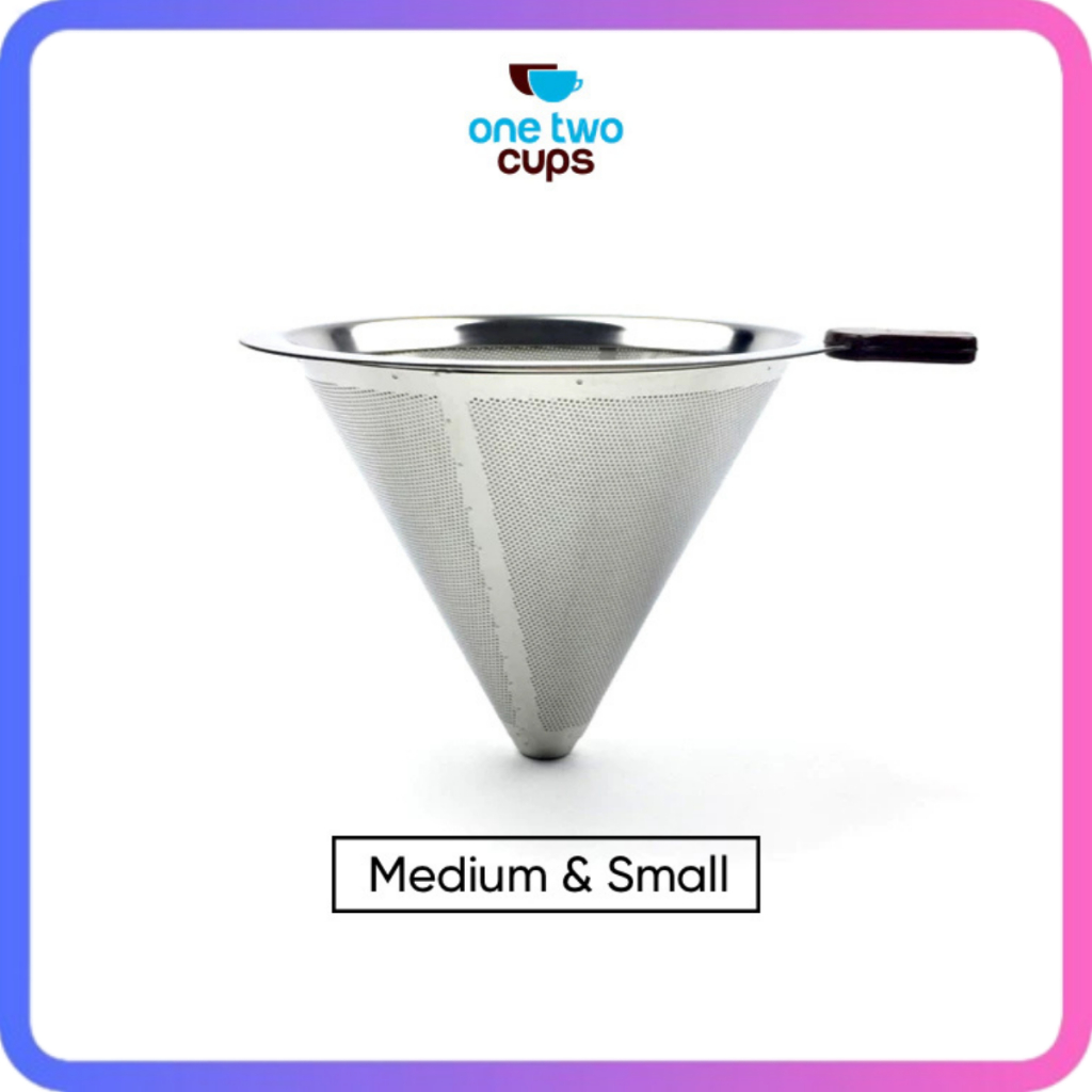 Dripper V60 Filter Penyaring Dripper Kopi V60 Cone Coffee Dripper Filter Stainless Steel - Silver